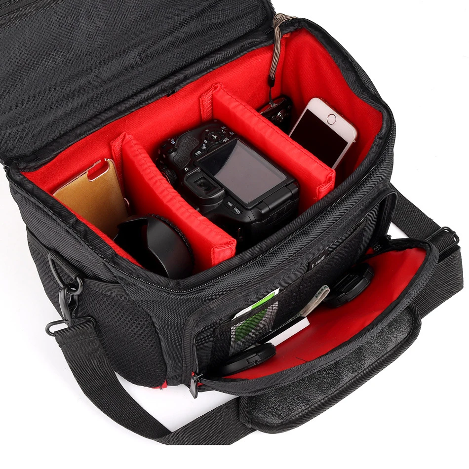 DSLR Camera Bag Backpack Nylon Shoulder Bag Insert SLR Handbag Waterproof Photography Photo Case For Canon Nikon Sony Lens Pouch DSLR Camera Bag Backpack Nylon Shoulder Bag Insert SLR Handbag Waterproof Photography Photo Case For Canon Nikon Sony Lens Pouch