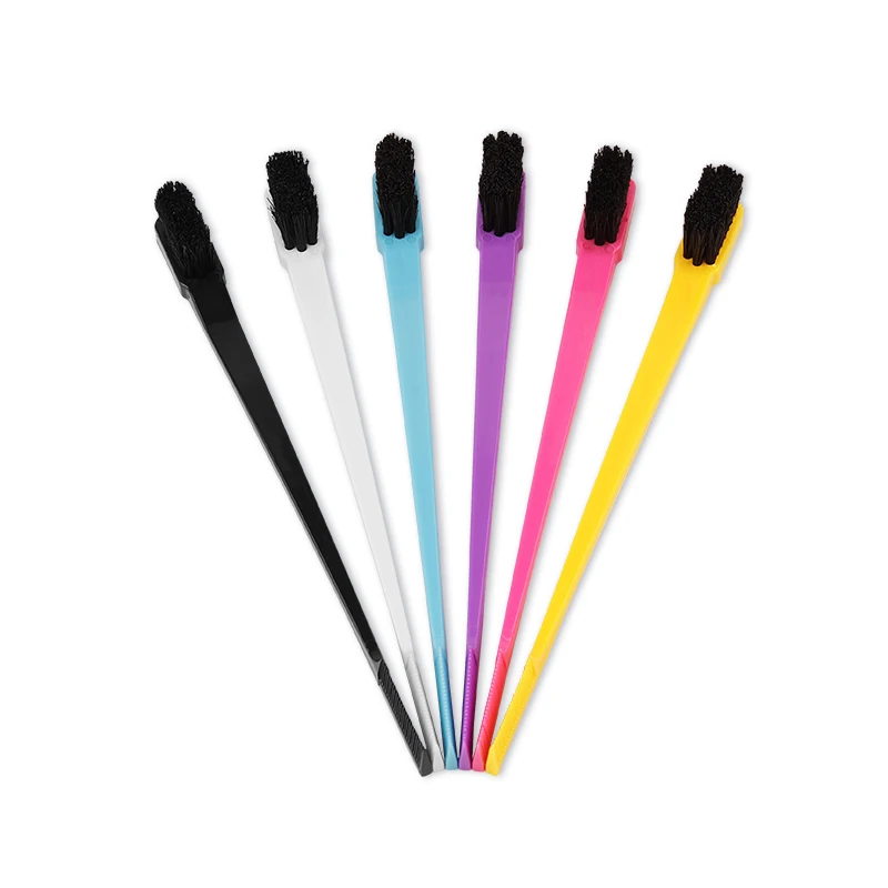 

A set 6pcs Beauty Double Sided Edge Control Hair Comb Hair Styling Brush Simple and practical Six different color Free shipping