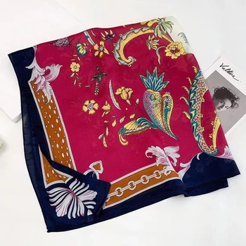 

Yulaili New Summer Scarf for Women Boho Ethnic Red Print Scarfs Beach Female Hijab Scarves Tippet Soft Wraps Ladies Big Shawl