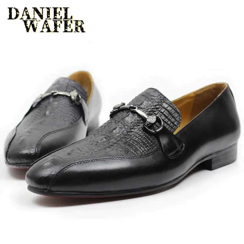 ITALIAN MEN CASUAL SHOES LEATHER LUXURY HANDMADE SLIP ON BROWN BLACK FORMAL WEDDING SHOES MEN LOAFERS SHOES GENUINE LEATHER