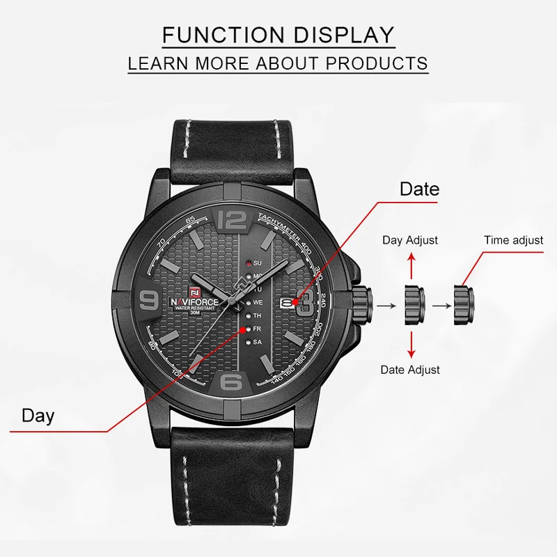 Мужские часы NAVIFORCE люксовый бренд Модные Аналоговые кварцевые мужские