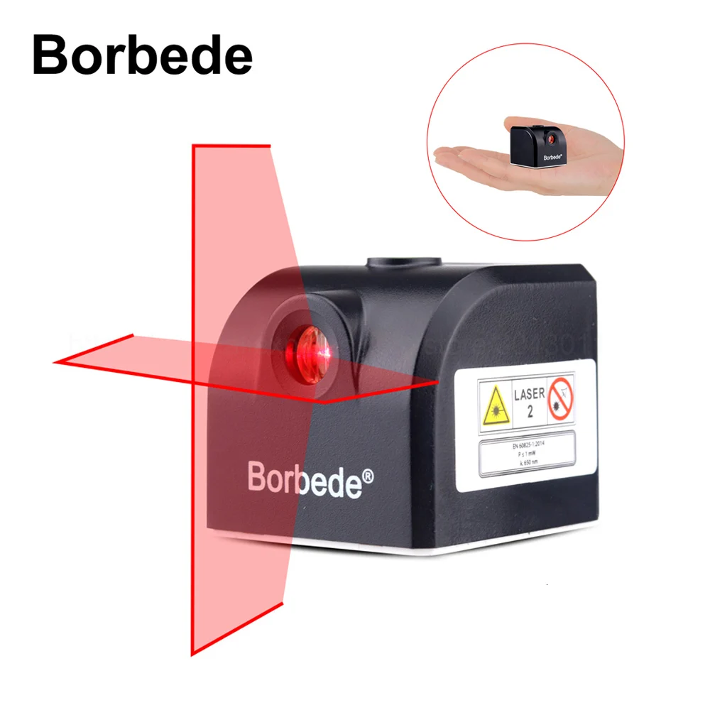 

Borbede Laser Level 2 Red Horizontal and Vertical Laser Cross Lines, Rechargeable Super Mini Pocket Size