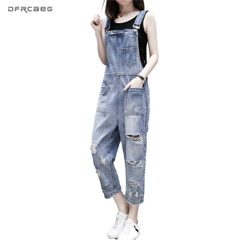 denim suspender jumpsuit