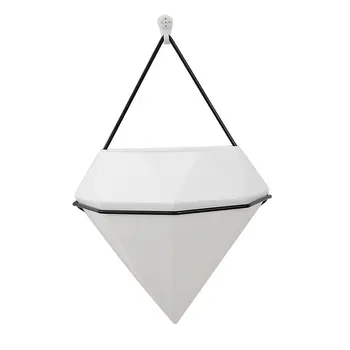 

New Hot Wall Hanging Flower Pots Balcony Ceramic Planter with Metal Stand Box Holder for Home Decor SMD66