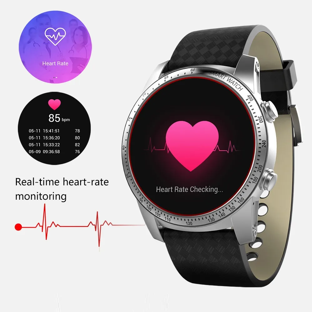 

Volemer KW99 3G Smartwatch Phone Android 5.1 MTK6580 Quad Core 8GB ROM Heart Rate Monitor Pedometer GPS Anti-lost Smart Watch