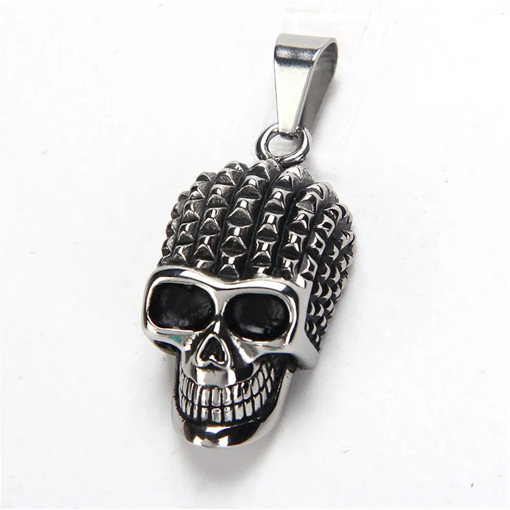 New-Gothic-Punk-Men-s-Women-Silver-Tone-316L-Stainless-Steel-Skull-Pendant