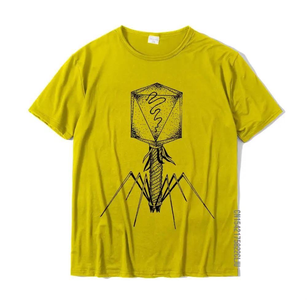 Tops Shirt Custom Summer/Autumn 2021 New Normal Short Sleeve Pure Cotton Round Collar Men T-shirts Normal T-Shirt Funny Virology Microbiology Bacteriophage Biology T Shirt__33946 yellow