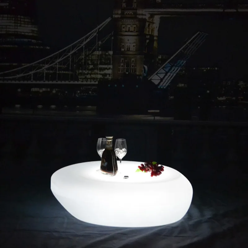 Skybess SK-LF28S (L89*W89*H26cm) Rechargeable LED Bar Table LLDPE Polythylene Material Home Furniture Table for Event Party 1pc
