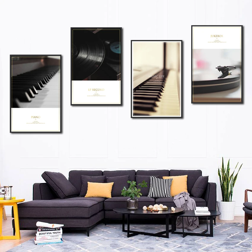 Vintage Posters Guitar Music Posters Wall Decor Canvases Oil Paintings