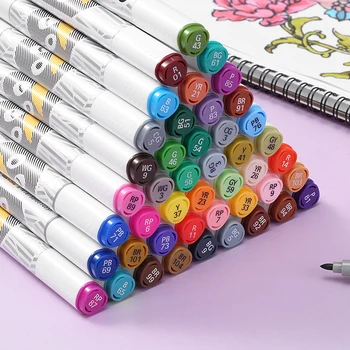 

60 pcs / set of color double-headed markers, oil-based color markers, painting art supplies