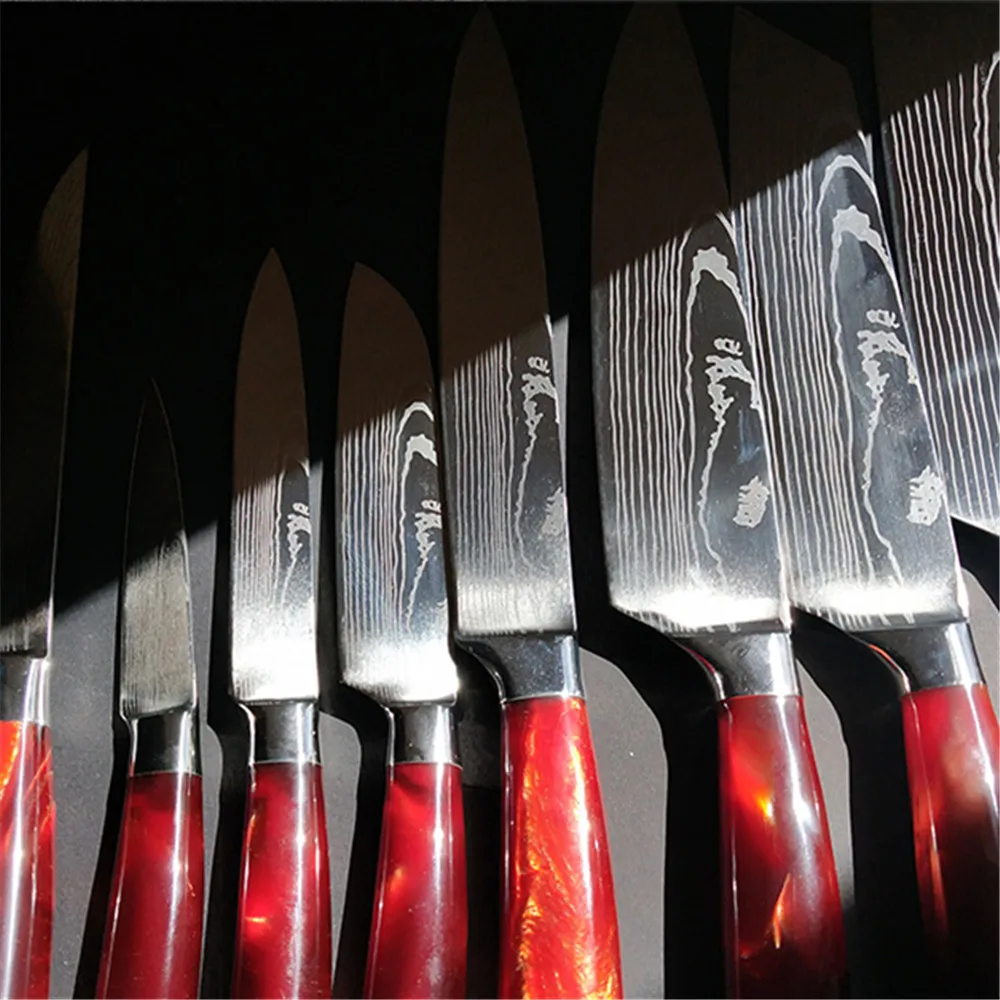 Knife Set Sharp Stainless Steel Professional Chef Cutlery Kitchen Knives  Cleaver