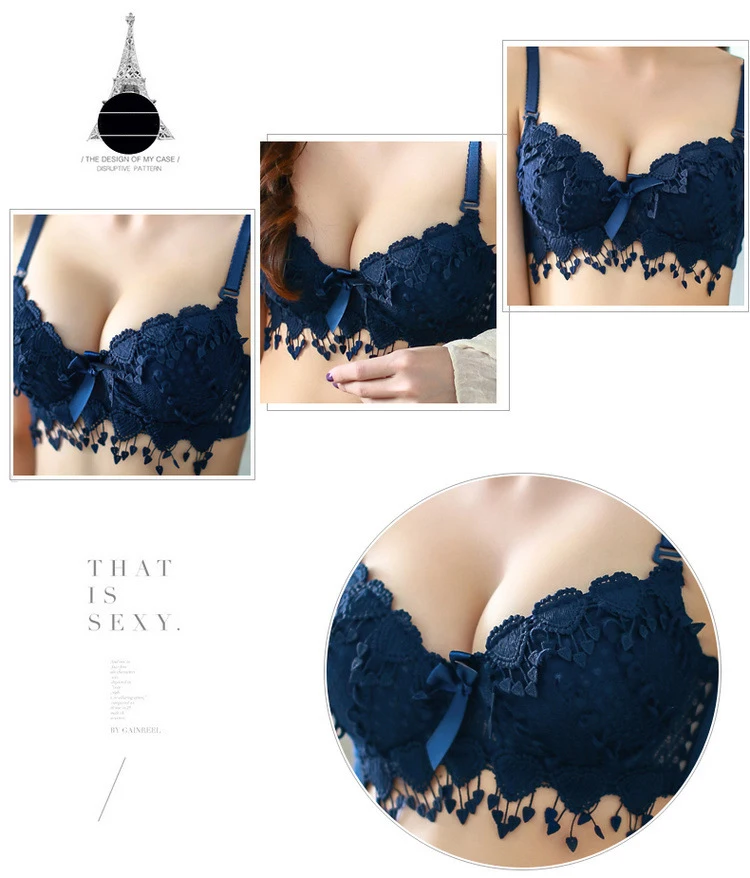 sexy bra and panty set ATHVOTAR Women Lace Bra Set Sexy Bow Underwear Suit Push Up Underwire Bra Brassiere Lingerie Suits Ladies Sets underwear set