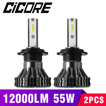 

cicore h7 led car headlight bulbs H11 fog light hb3 hb4 kit lamp 9005 9006 h1 h3 high power CSP chips 12000lm 55W 12v 6000k 24v