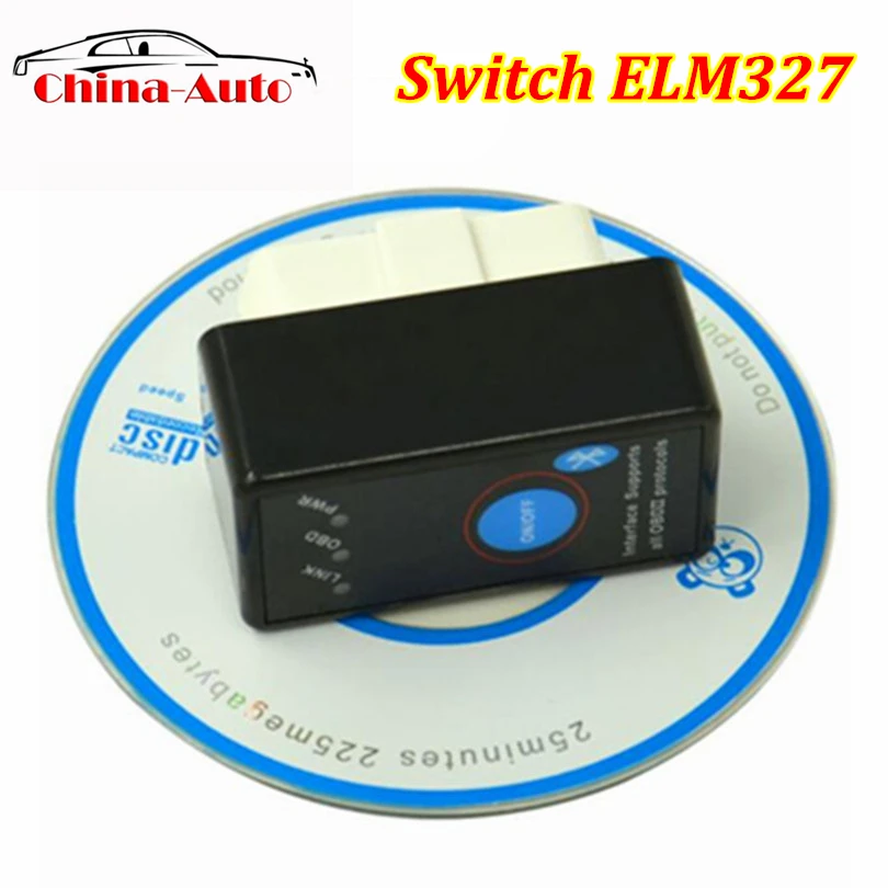 Супер Мини Bluetooth ELM327 Переключатель V2.1 OBD2 OBDII CAN-BUS диагностический сканер инструмент ELM 327 работает на Android Symbian Windows