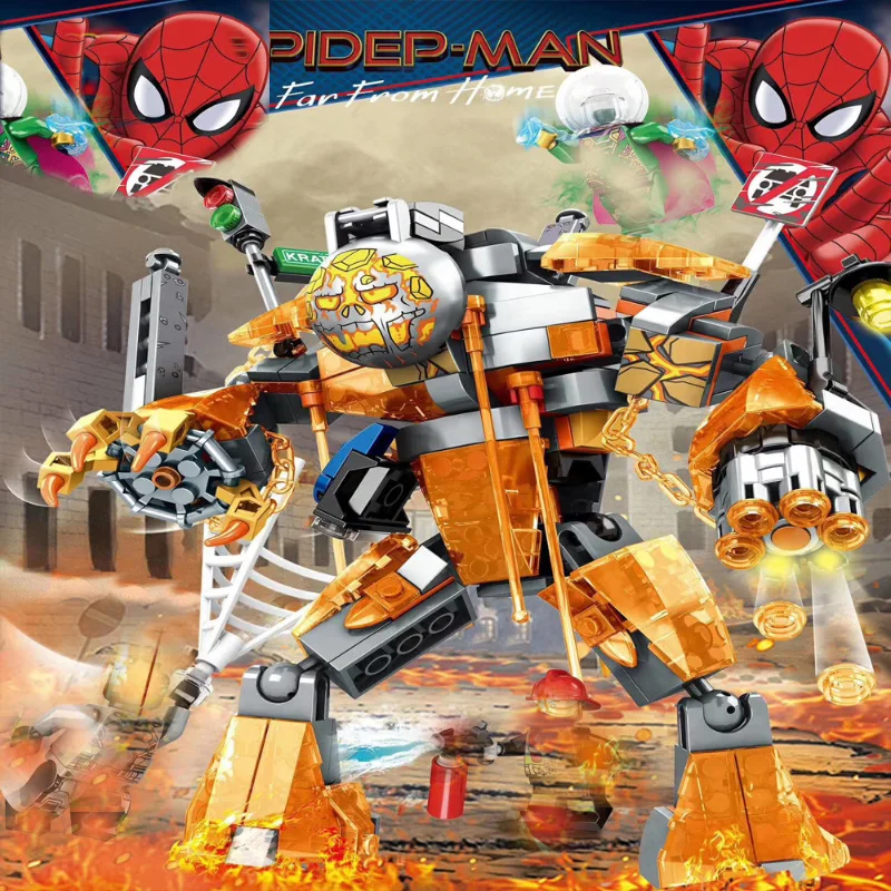 

295pcs New 2019 Marvel Avengers Super Heroes Series Spiderman Molten Man Battle 76128 Building Kit Building Blocks Bricks Toys