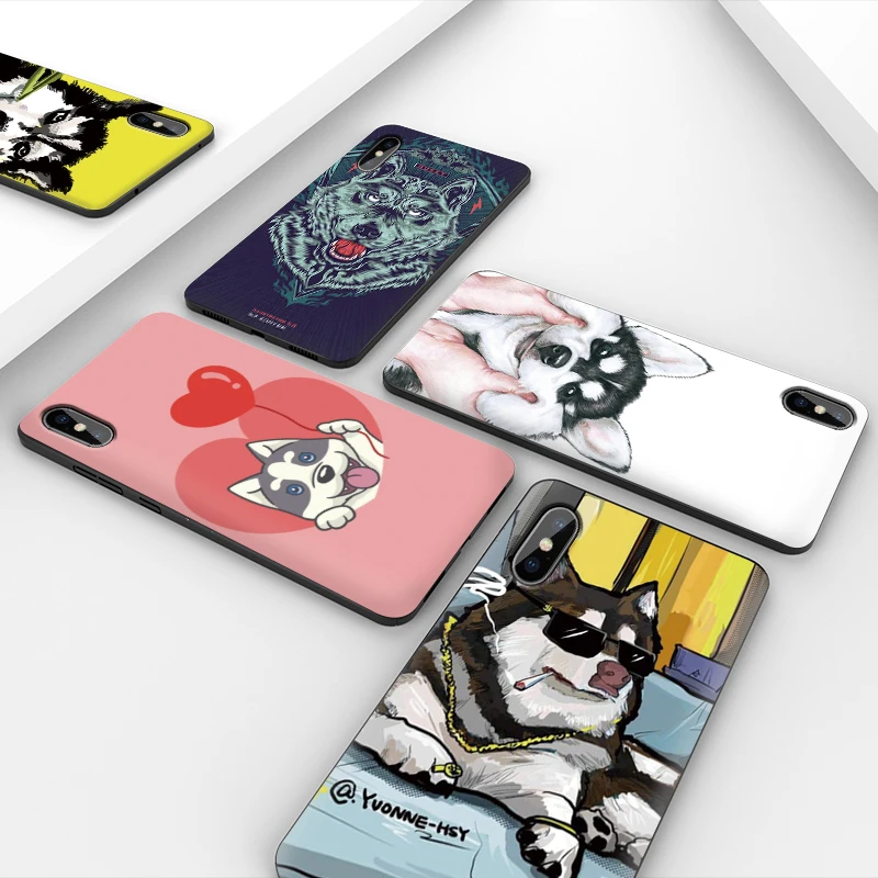 Чехол для телефона с изображением собаки хаски iPhone 11 Pro Max X XS XR 8 7 6 5 s Plus мягкий