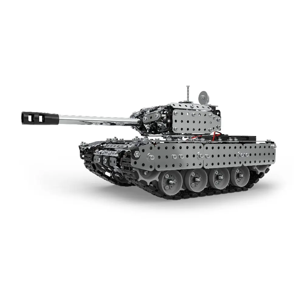 952 шт. 2,4 г RC Военный танк DIY набор сборки из нержавеющей стали модель дистанционного управления игрушка встроенный 3,7 в 300 мАч литиевая батарея