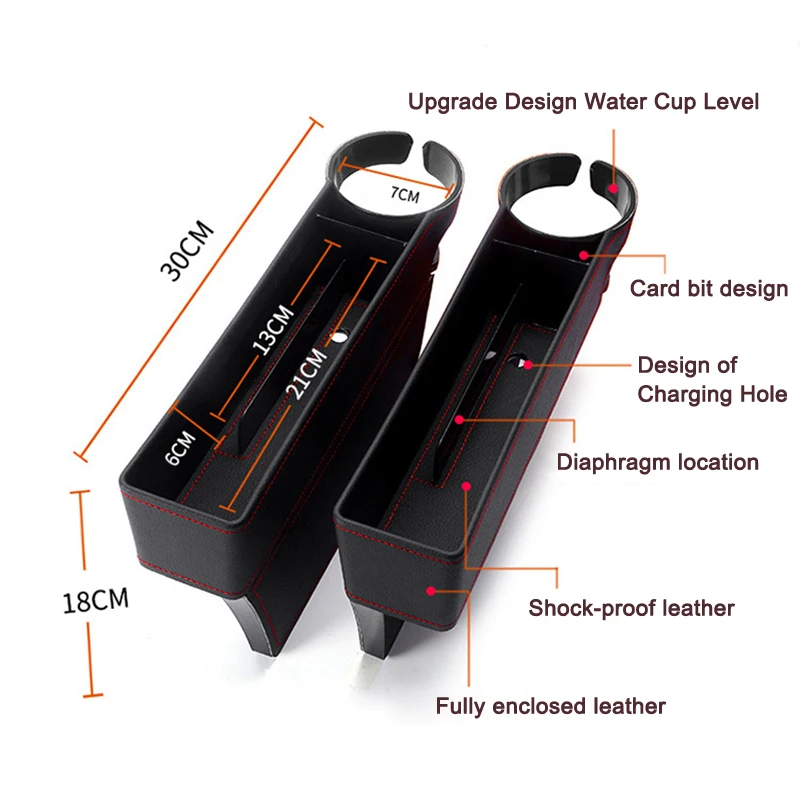 Прямая поставка Черный Кожаный Автомобильный карман органайзер сиденье зазор наполнитель коробка w/подстаканник сиденье Catcher между Органайзер на сиденье V-Best