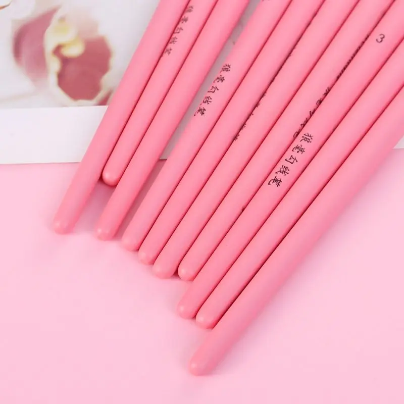 10Pcs/set Wolf Hair Hook Line Pen Fine Paint Brush Pen Set Artist Watercolor Acrylic Painting Brush Art Drawing Supplies 6