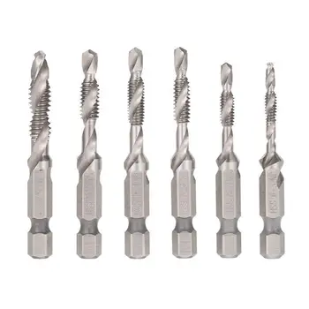 

6pcs HSS Drill Tap Countersink Combination Deburr Bits Set With 1/4inch Hex Shank