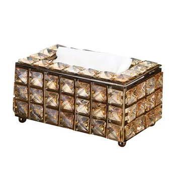

Stylish Crystal Tissue Box Holder Rectangular Napkin Holder Pumping Paperchase Dispenser Facial Tissue Holder Desktop Decor