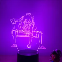 Uma peça lfuyy engrenagem 2 postura ver. 3d led night light 7 cores toque ilusão óptica figura de ação lâmpada decoração brinquedo