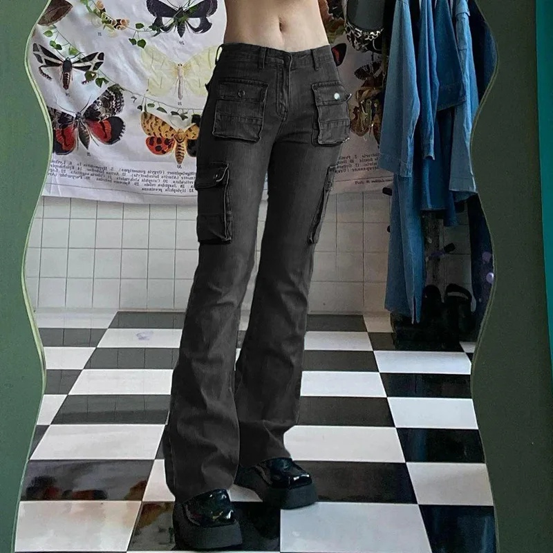 Y2k Cargo Jeans Women Slim Fit Denim 