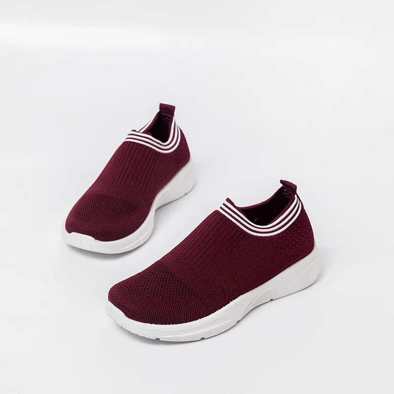 

2019 Korean-style Anti-slip Loafers Lightweight Elasticity WOMEN'S Casual Shoes Color wa zi xie Fly Woven Athletic Shoes