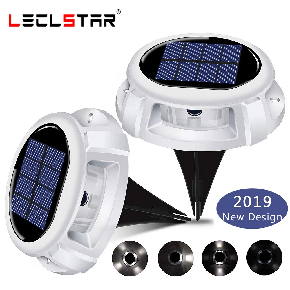 

Solar Ground Lights Outdoor Waterproof 4 Lighting Mode Disk Light Solar Powered Lamp for Garden Decoration Pathway Yard Driveway