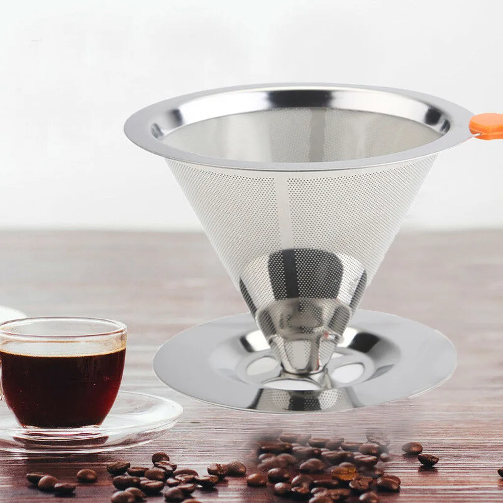 Reusable Coffee Filter Stainless Steel Holder Metal Mesh Funnel Baskets Coffee Filters Dripper Drip Coffee Filter Cup #0807 Reusable Coffee Filter Stainless Steel Holder Metal Mesh Funnel Baskets Coffee Filters Dripper Drip Coffee Filter Cup #0807