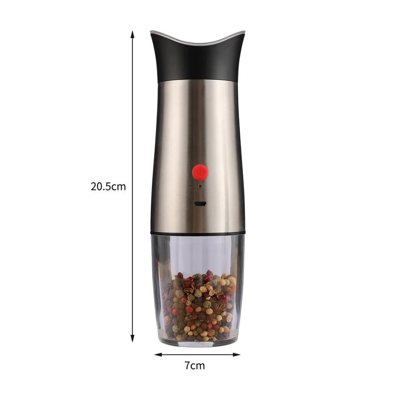 Automatic Usb Rechargeable Pepper Grinder Electric Pepper Mill Stainless  Steel Adjustable Coarseness Salt And Pepper Grinder - AliExpress