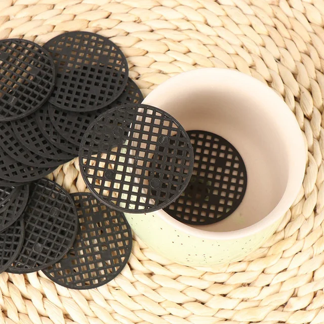 100PCS Flower Pot Hole Mesh Pad Round Bonsai Planter Bottom Grid Mat Drainage Netting Plant Ventilation Trays Garden Supplies 4