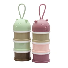 3 Слои Портативный сейф с дозатором для молочной смеси в виде маленьких Еда контейнер с принтом фруктов, Еда хранения Мультяшные поросята, Миксер для сухого молока коробка чашка для закусок