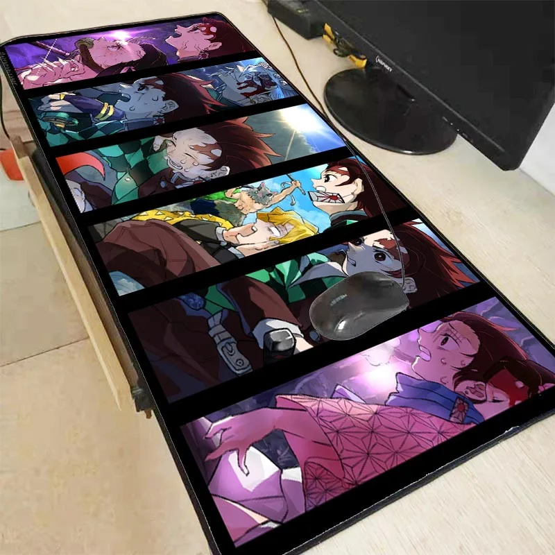 

XGZ Anime Demon Slayer Kimetsu No Yaiba Gaming Large Mouse Pad PC Computer Mousepad Lock Edge Mause Game Keyboard Desk Mat