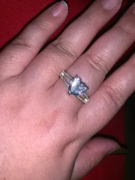 

Heart shape ring 925 Sterling silver 3ct Cubic Zirconia Enagement Wedding Band Rings for women men Finger Dropshipping Jewelry