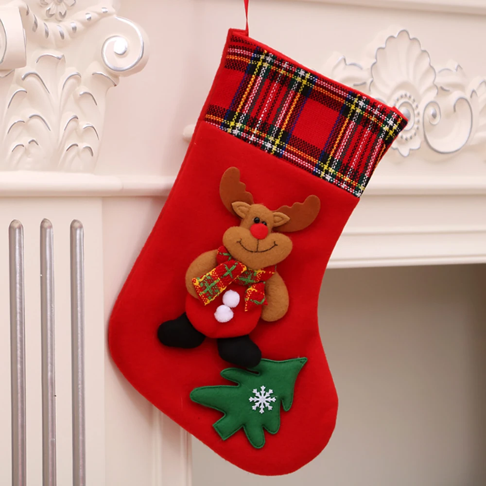 Santa Snowman Pendant Christmas Ornaments New Year Socks Christmas Decorations for Home Merry Christmas Tree Decorations Navidad