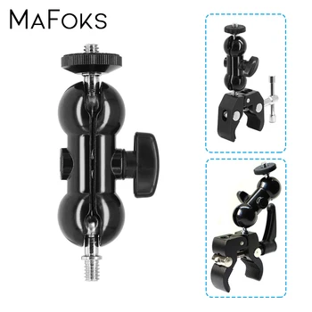 

Cool Ball Head Arm Super Clamp Mount Multi-function Double Ball Adapter with Bottom Clamp for Attaching Camcorder Monitor Camera