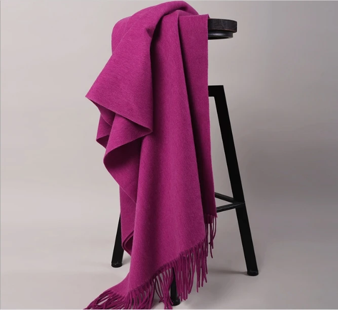 Naizaiga Новое поступление из чистой шерсти утолщенные розовые черные Большие размеры шаль зимние теплые пашмины, YR102 - Цвет: 02