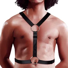 Ремень для геев, БДСМ, мужской двойной плечевой ремень, регулируемый эластичный пояс для мышц груди, необычный клубный костюм для вечеринки