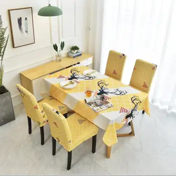

Printing Tablecloth Living Room Dining Table Decorative Tablecloth Waterproof Oil Resistant Tablecloth
