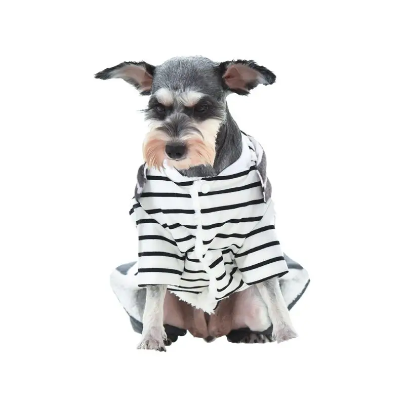 

Pet Dog Clothes Casual hoodie Stripes Pattern Winter Four-legged Body Warm Clothing Hoodies Pets Dog Coat Supplies #h