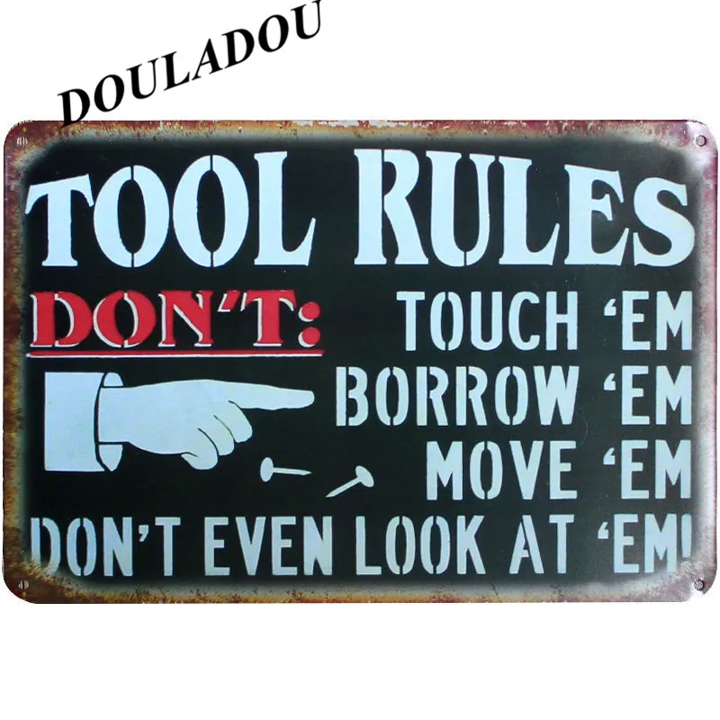 [Douladou] My Garage My Rules табличка винтажная металлическая жестяная вывеска Бар Паб украшение стены ретро табличка плакат Тарелка 30*20 см - Цвет: 3