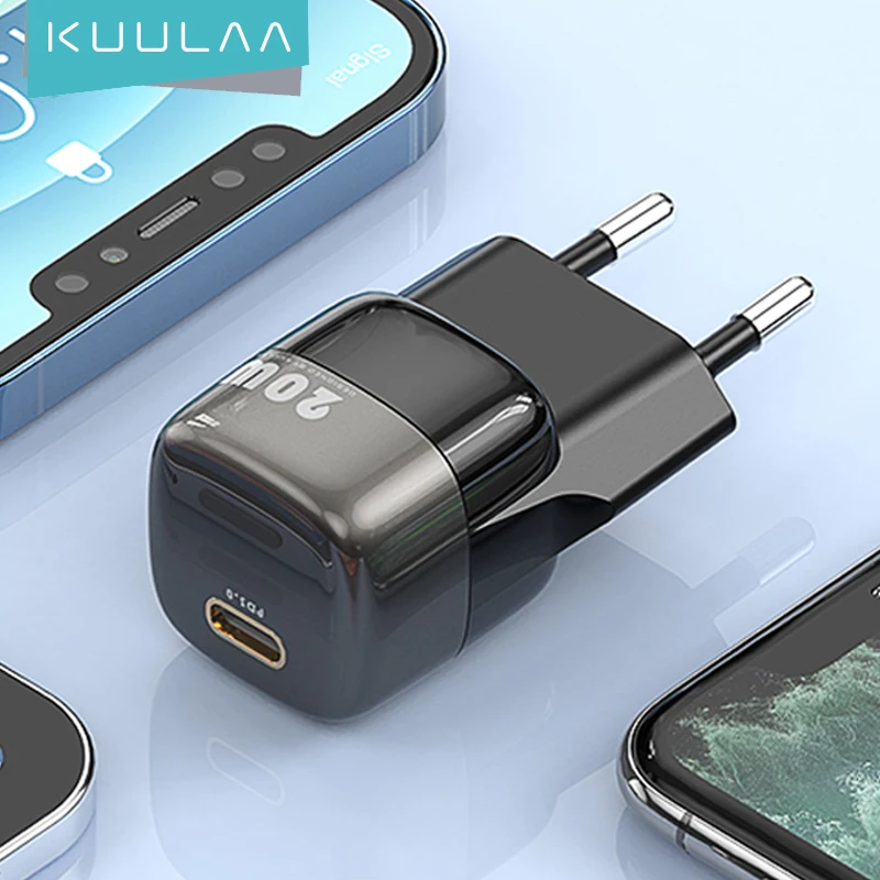 Зарядное устройство KUULAA Super Si USB C 20 Вт Тип PD быстрая зарядка для iPhone 13 12 11 Max Pro XS 8 Plus