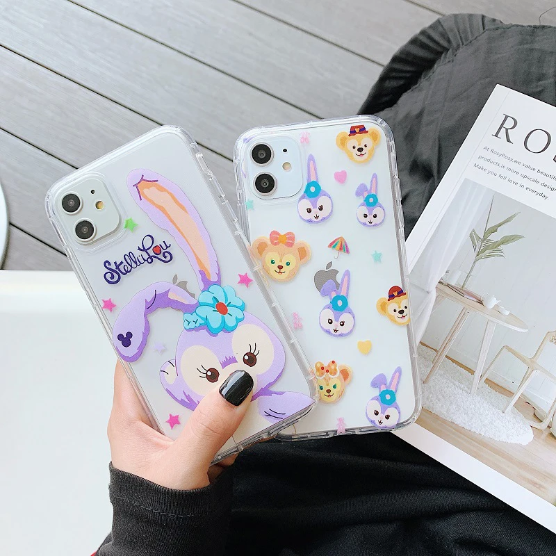 Милые прозрачные чехлы для телефонов с кроликом из мультфильма для iPhone 11Pro Max 6 6s 7 8 Plus X Xs Max Xr 11 Pro, высококачественный мягкий чехол, Fundas Capa