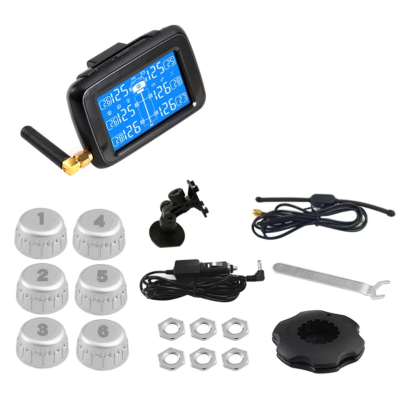 CAREUD U901 автомобильный Грузовик TPMS беспроводная система мониторинга давления в шинах с 6 внешними датчиками сменная батарея CAREUD U901 автомобильный Грузовик TPMS беспроводная система мониторинга давления в шинах с 6 внешними датчиками сменная батарея