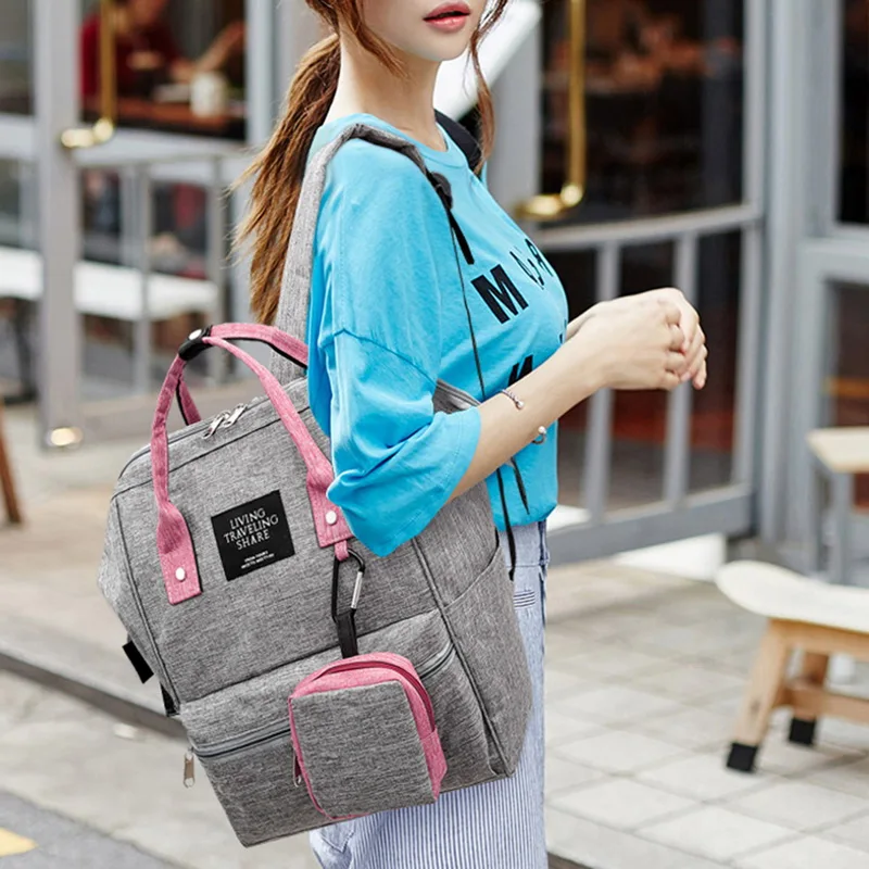 LITTHING Fashion Women's Backpack Candy Color Waterproof School Bags for Teenagers Girls Patchwork Mochila Men's Backpack