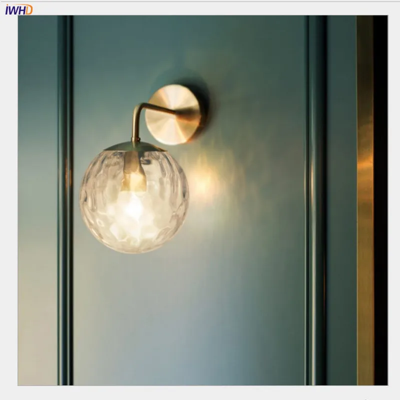 Glass Ball Nordic Wall Lamp Creative Wall+Lamps Bedside Bathroom Light Simple Wandlamp Home decoration applique murale luminaire (1)