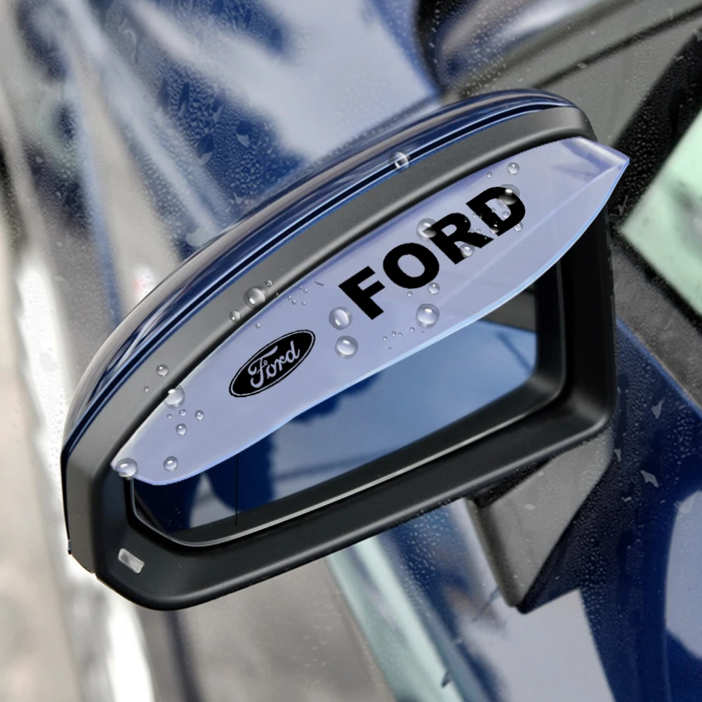 

2PCS PVC Car Rearview Mirror Eyebrow Rain Shade Rainproof Cover For Ford Fiesta EcoSport ESCORT Ranger Mondeo MustangÂ FOCUS 2 3