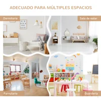 Ensemble de table en bois Homcom avec 2 chaises et banc pour enfants avec espace 6