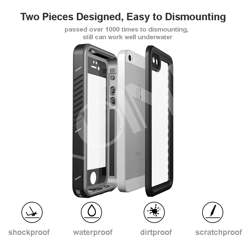 IP68 Водонепроницаемый чехол для iPhone 5S, SE 6 6s 7 8 Plus противоударный защитный чехол для дайвинга водонепроницаемый чехол для 6s p 8p Coque
